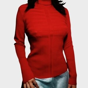Ribbed Red Turtle Neck 🌹